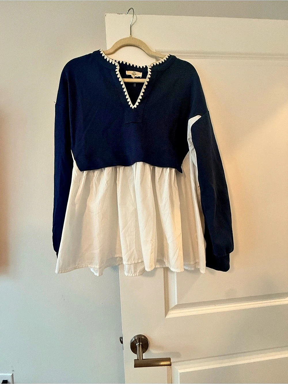 entro Color Block Long Sleeve Mini Dress Size Large